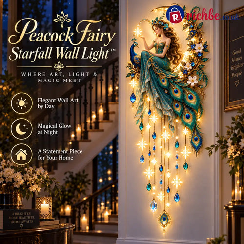 🔥 Last Day 49% OFF🦚 Peacock Fairy Starfall Wall Light