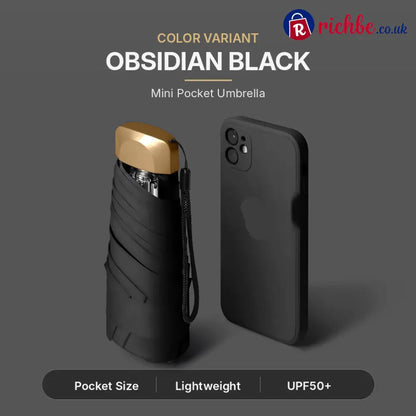 Say Goodbye to Bulky Umbrellas-Dual-Purpose Portable Capsule Umbrella - Black - Hot Sale