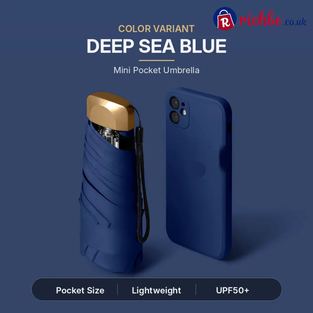 Say Goodbye to Bulky Umbrellas-Dual-Purpose Portable Capsule Umbrella - Navy blue - Hot Sale