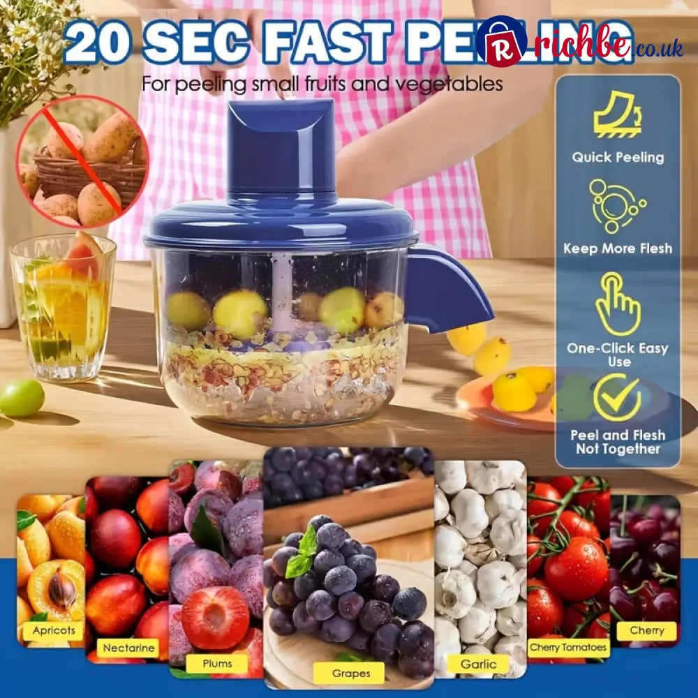 🔥LAST DAY 49% OFF-Universal Automatic Peeler | The Smart Kitchen Gadget That Peels Fruits & More In Seconds - Blue