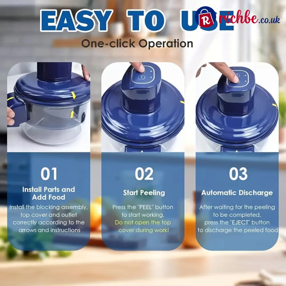 🔥LAST DAY 49% OFF-Universal Automatic Peeler | The Smart Kitchen Gadget That Peels Fruits & More In Seconds - Blue