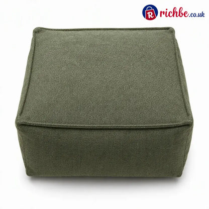 Unstuffed Square Pouf Cover | Storage Ottoman Slipcover for Living Room Bedroom & Clothes Storage Washable 45x45x23cm