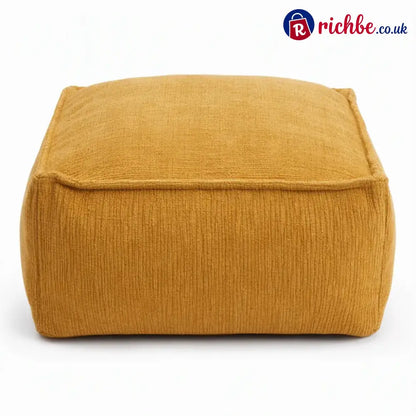 Unstuffed Square Pouf Cover | Storage Ottoman Slipcover for Living Room Bedroom & Clothes Storage Washable 45x45x23cm