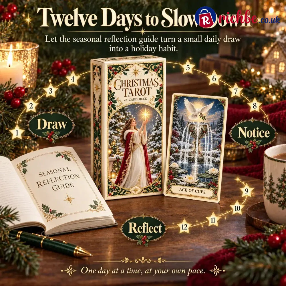 Last Day 49% OFF🎉-🔮 Yuletide Tarot Deck | 78 Festive Cards & A Guided 12-Day Holiday Ritual