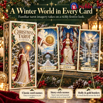 Last Day 49% OFF🎉-🔮 Yuletide Tarot Deck | 78 Festive Cards & A Guided 12-Day Holiday Ritual