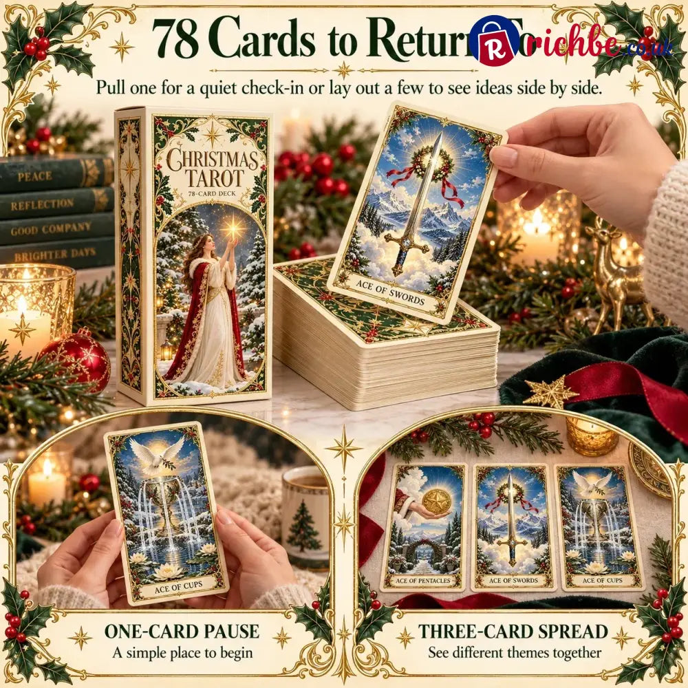 Last Day 49% OFF🎉-🔮 Yuletide Tarot Deck | 78 Festive Cards & A Guided 12-Day Holiday Ritual - Buy 1