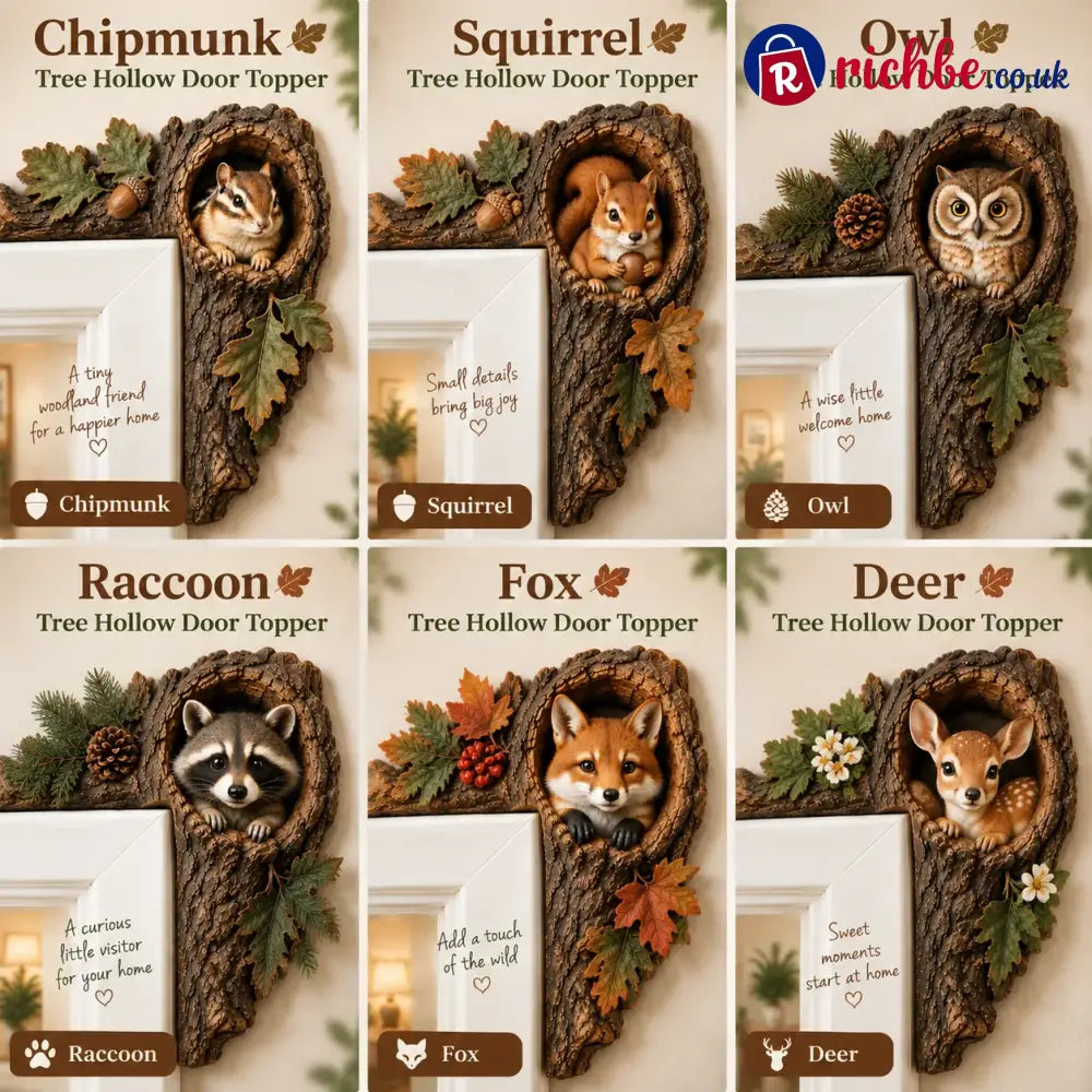 ⏰LAST DAY 50% OFF 🐿️ 3D Chipmunk Tree Hollow Door Topper | Woodland Animal Doorway Decor For Cozy Nature Home