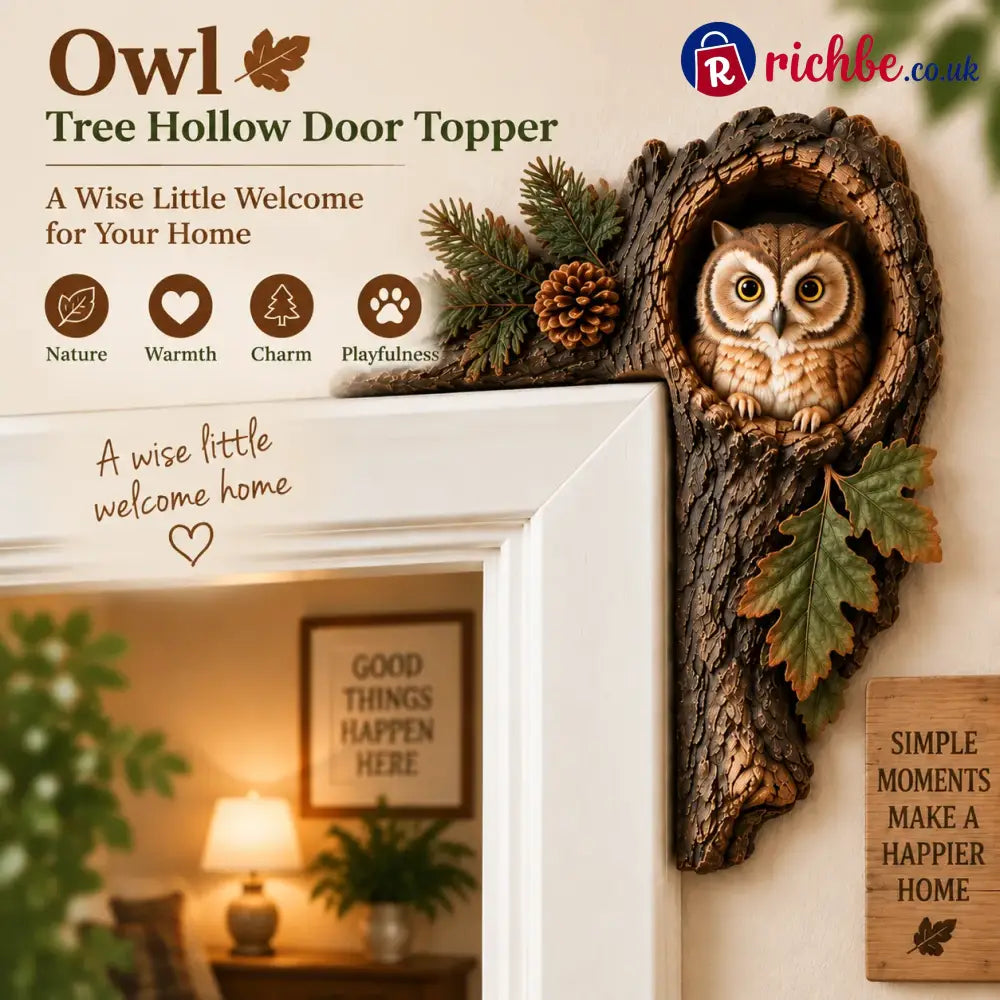 ⏰LAST DAY 50% OFF 🐿️ 3D Chipmunk Tree Hollow Door Topper | Woodland Animal Doorway Decor For Cozy Nature Home - 🦉Owl