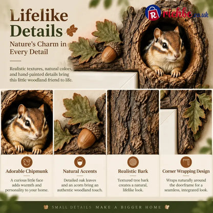 ⏰LAST DAY 50% OFF 🐿️ 3D Chipmunk Tree Hollow Door Topper | Woodland Animal Doorway Decor For Cozy Nature Homes