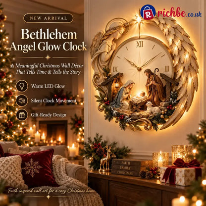 🎄⏰ LAST DAY 50% OFF ✨ Bethlehem Angel Nativity Glow Clock