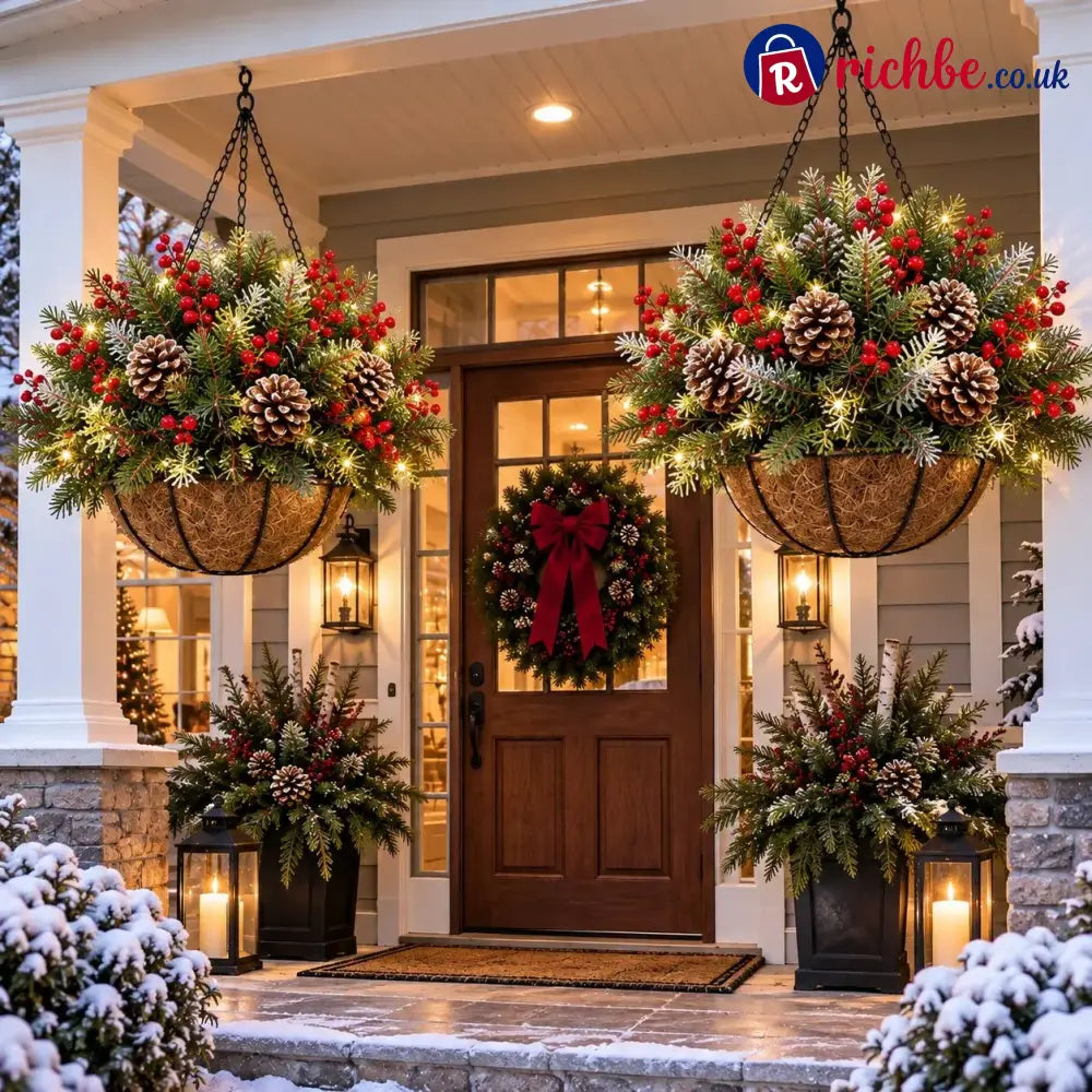 🎄 Last day: 50% OFF🏆Christmas basket with built-in lights |🎄 With built-in lights weatherproof and maintenance-free