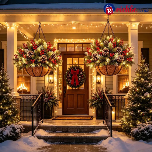 🎄 Last day: 50% OFF🏆Christmas basket with built-in lights |🎄 With built-in lights weatherproof and maintenance-free