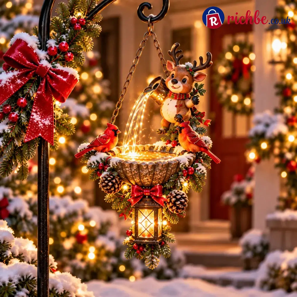 🔥Last Day 50% OFF-🎄 Santa’s Magical Light Pour – Cardinal Christmas Hanging Garden Lantern - 🦌 Reindeer