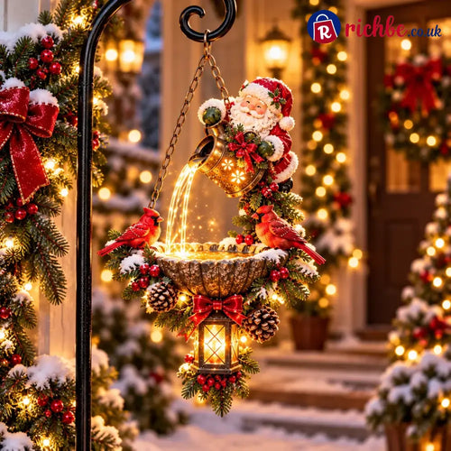 🔥Last Day 50% OFF-🎄 Santa’s Magical Light Pour – Cardinal Christmas Hanging Garden Lantern - 🎅 Santa