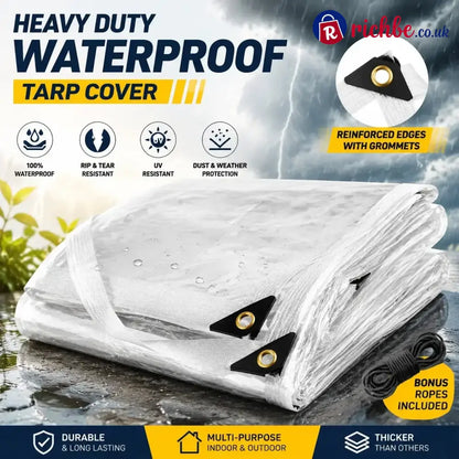 🔥LAST DAY 50% OFF - 🌧️ Transparent Waterproof Tarp with Heavy-Duty Grommets