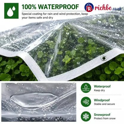 🔥LAST DAY 50% OFF - 🌧️ Transparent Waterproof Tarp with Heavy-Duty Grommets