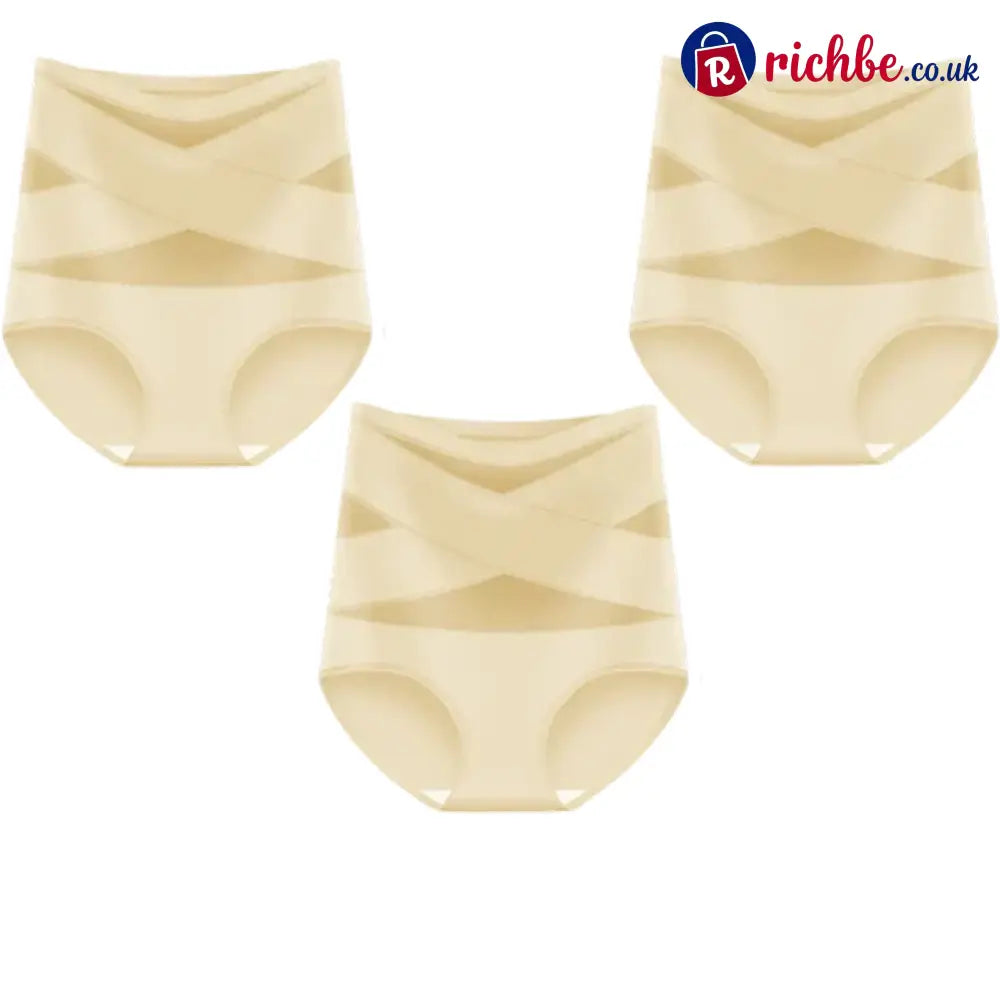 🌸💖Last Day-Buy 1 Get 3 Packs💖Plus-Size High-Waist Cross Tummy Control Panties