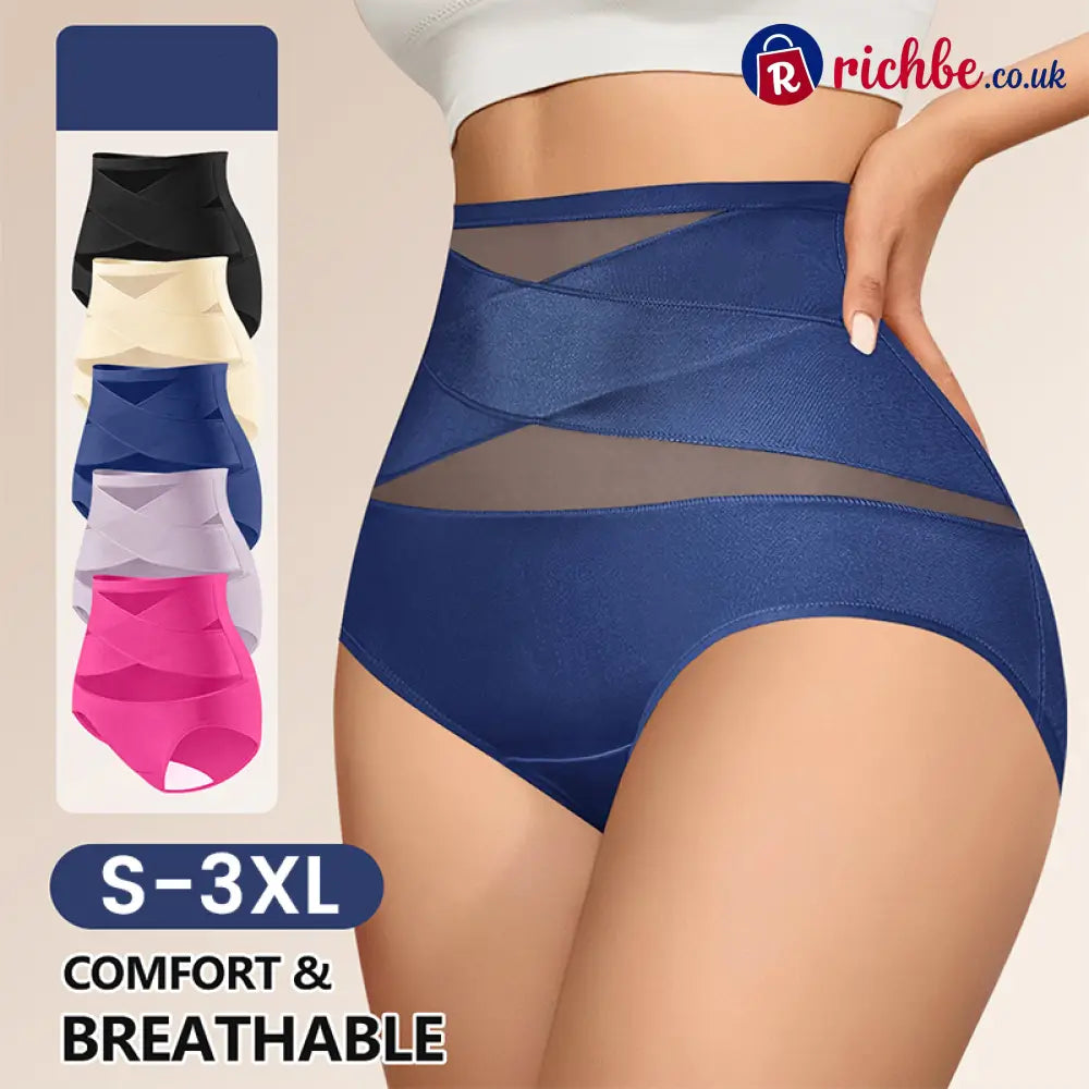 💖Last Day-Buy 1 Get 3 Packs💖Plus-Size High-Waist Cross Tummy Control Panties