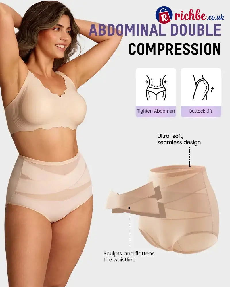 💖Last Day-Buy 1 Get 3 Packs💖Plus-Size High-Waist Cross Tummy Control Panties