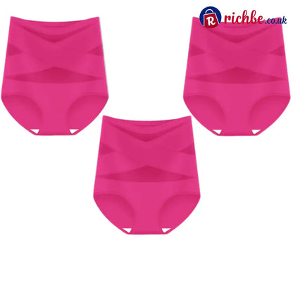 🌸💖Last Day-Buy 1 Get 3 Packs💖Plus-Size High-Waist Cross Tummy Control Panties