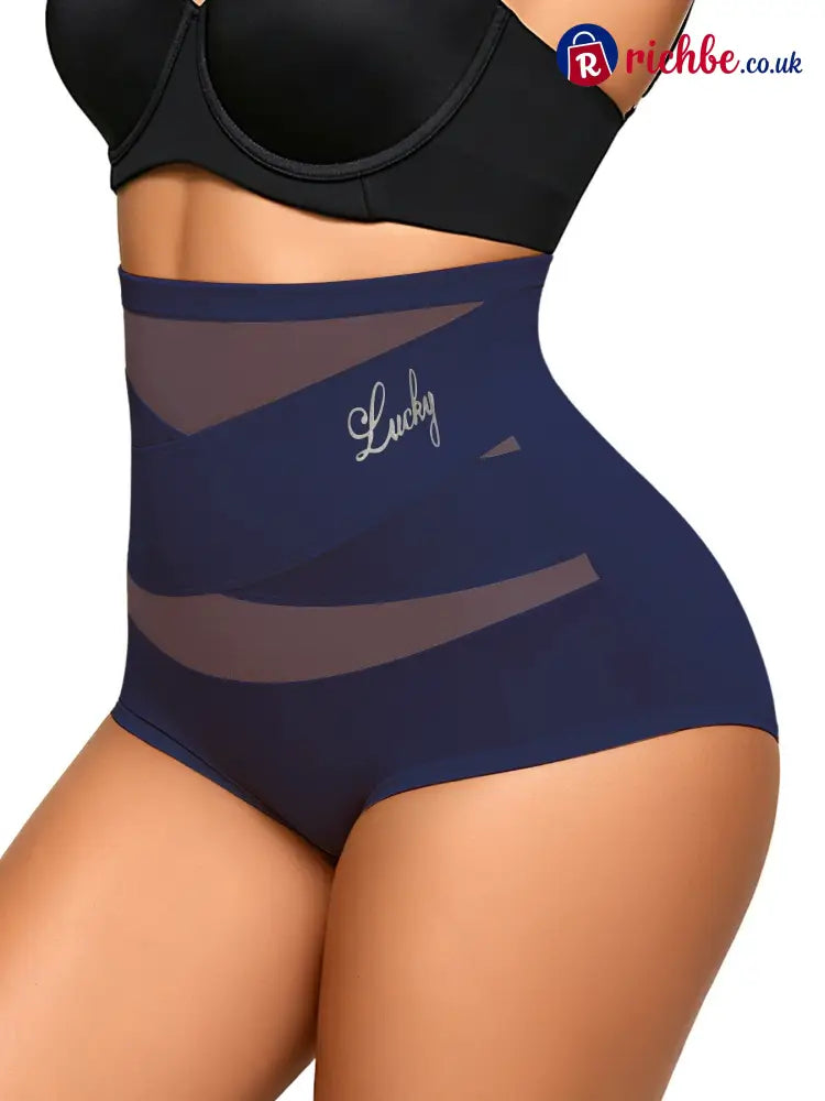 💖Last Day-Buy 1 Get 3 Packs💖Plus-Size High-Waist Cross Tummy Control Panties - 💗Buy 1 Get 3🌸Blue *3pcs / S(UK 6-8)