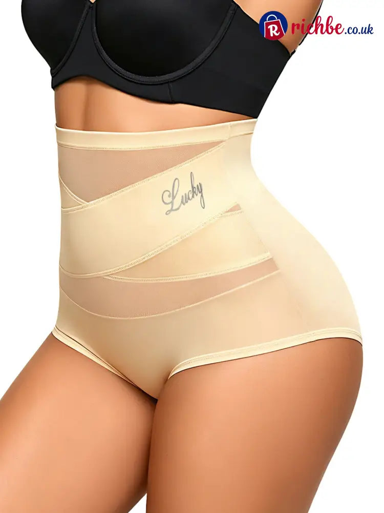 🌸💖Last Day-Buy 1 Get 3 Packs💖Plus-Size High-Waist Cross Tummy Control Panties - 💗Buy 1 Get 3🌸Nude *3pcs / S(UK 6-8)