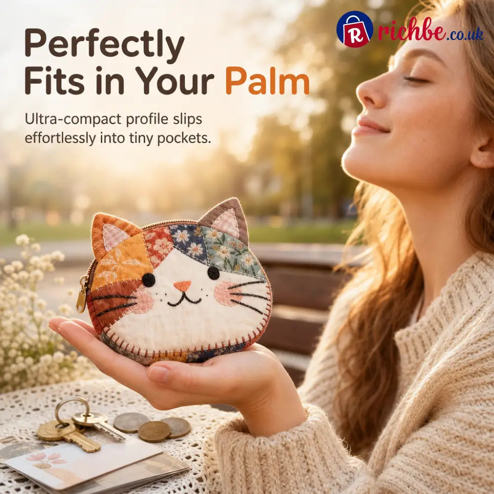 🎁LAST DAY Buy 2 Get 1 Free!!🐱Cute Patchwork Cat Coin Purse Handmade Fabric Kitten Mini Pouch Portable Card Holder for