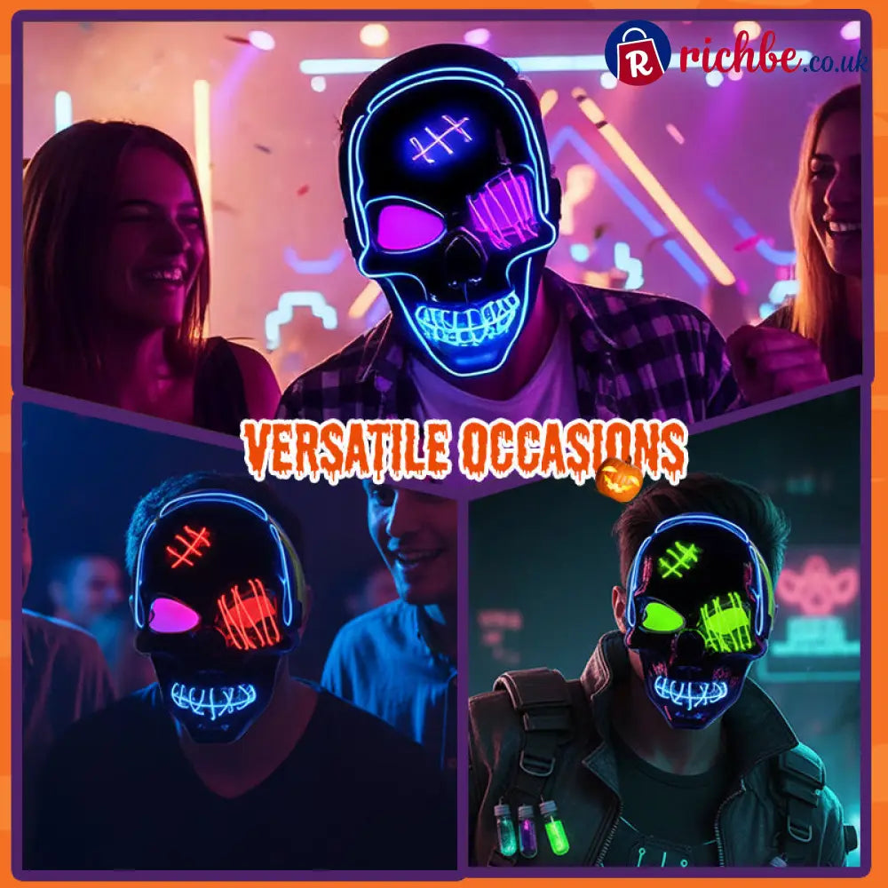 💀 LAST DAY SALE 49% OFF 🔥 Halloween LED Skull Mask - Clothing & Accessories