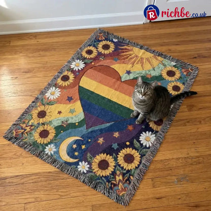 ☀LAST DAY SALE 49% OFF!!🏳️‍🌈Handmade Woven Pride Blanket | For Belonging Visibility & Unapologetic Self-Expression