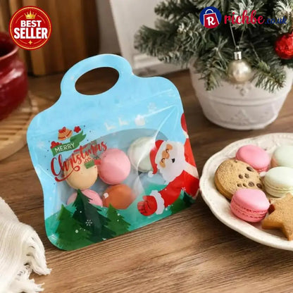 💖LAST DAY SALE 50% OFF!!🎁Easy Fill Easy Seal🎄 Festive Self-Seal Treat Bags – Santa & Snowman Print | Resealable