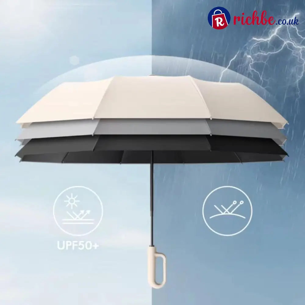 🔥LAST DAY SALE ONLY ￡18.99!!🔥The UK’s Go-To Foldable Umbrella: Auto Open Stormproof & UV-Blocking ☔☀️Compact Durable &