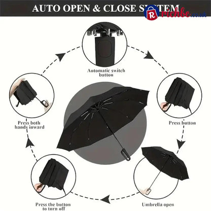 🔥LAST DAY SALE ONLY ￡18.99!!🔥The UK’s Go-To Foldable Umbrella: Auto Open Stormproof & UV-Blocking ☔☀️Compact Durable &
