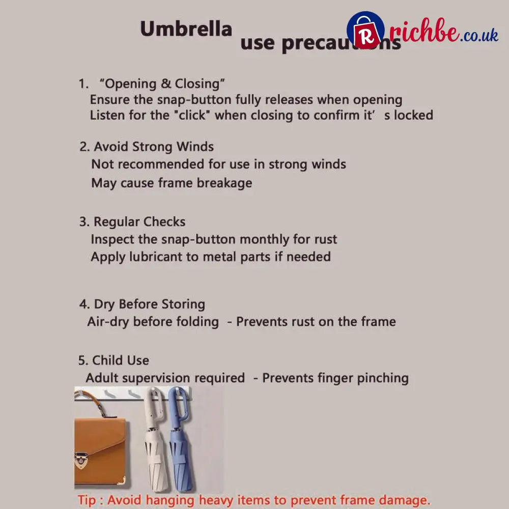 🔥LAST DAY SALE ONLY ￡18.99!!🔥The UK’s Go-To Foldable Umbrella: Auto Open Stormproof & UV-Blocking ☔☀️Compact Durable &