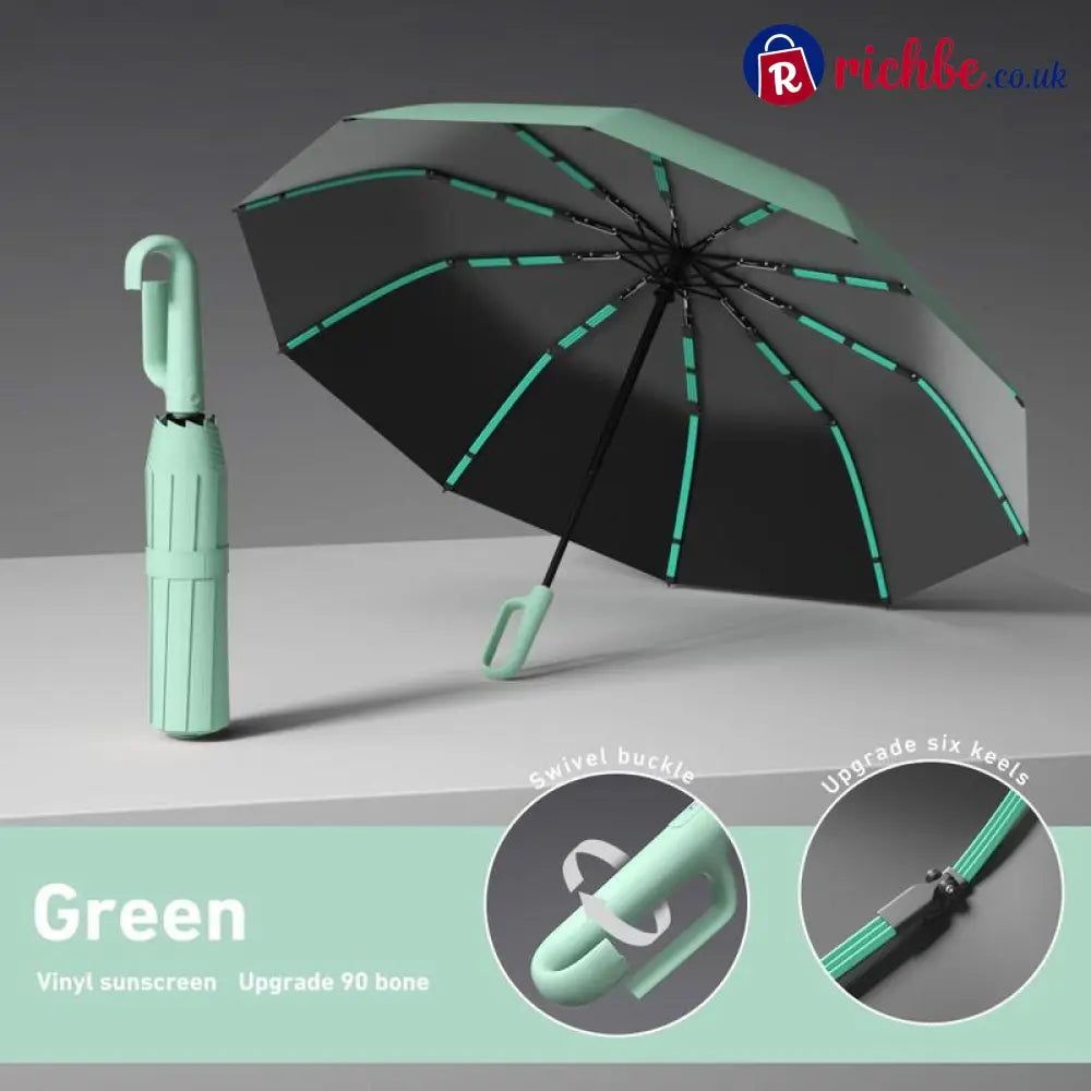 🔥LAST DAY SALE ONLY ￡18.99!!🔥The UK’s Go-To Foldable Umbrella: Auto Open Stormproof & UV-Blocking ☔☀️Compact Durable &