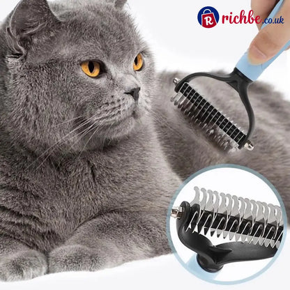 ⏰LAST DAY SALE: Only £7.99🔥Dual-Sided Pet Grooming Comb for Dogs & Cats