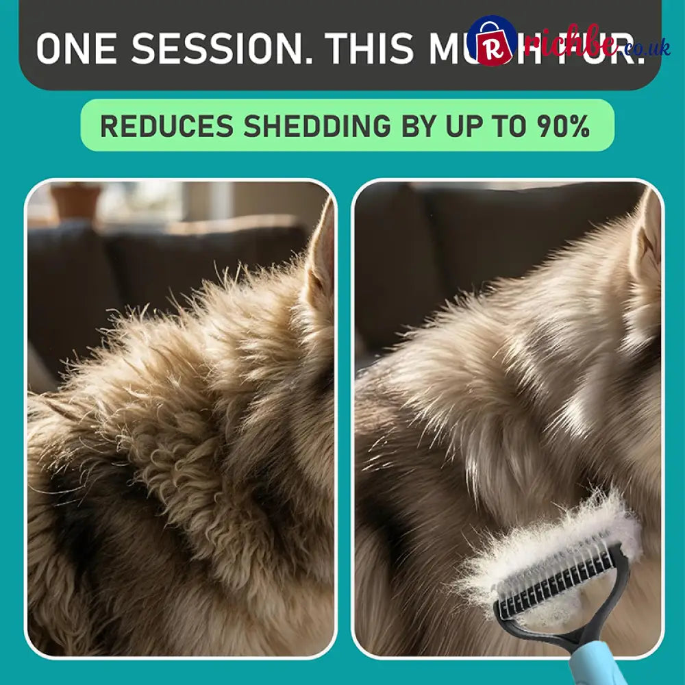 ⏰LAST DAY SALE: Only £7.99🔥Dual-Sided Pet Grooming Comb for Dogs & Cats