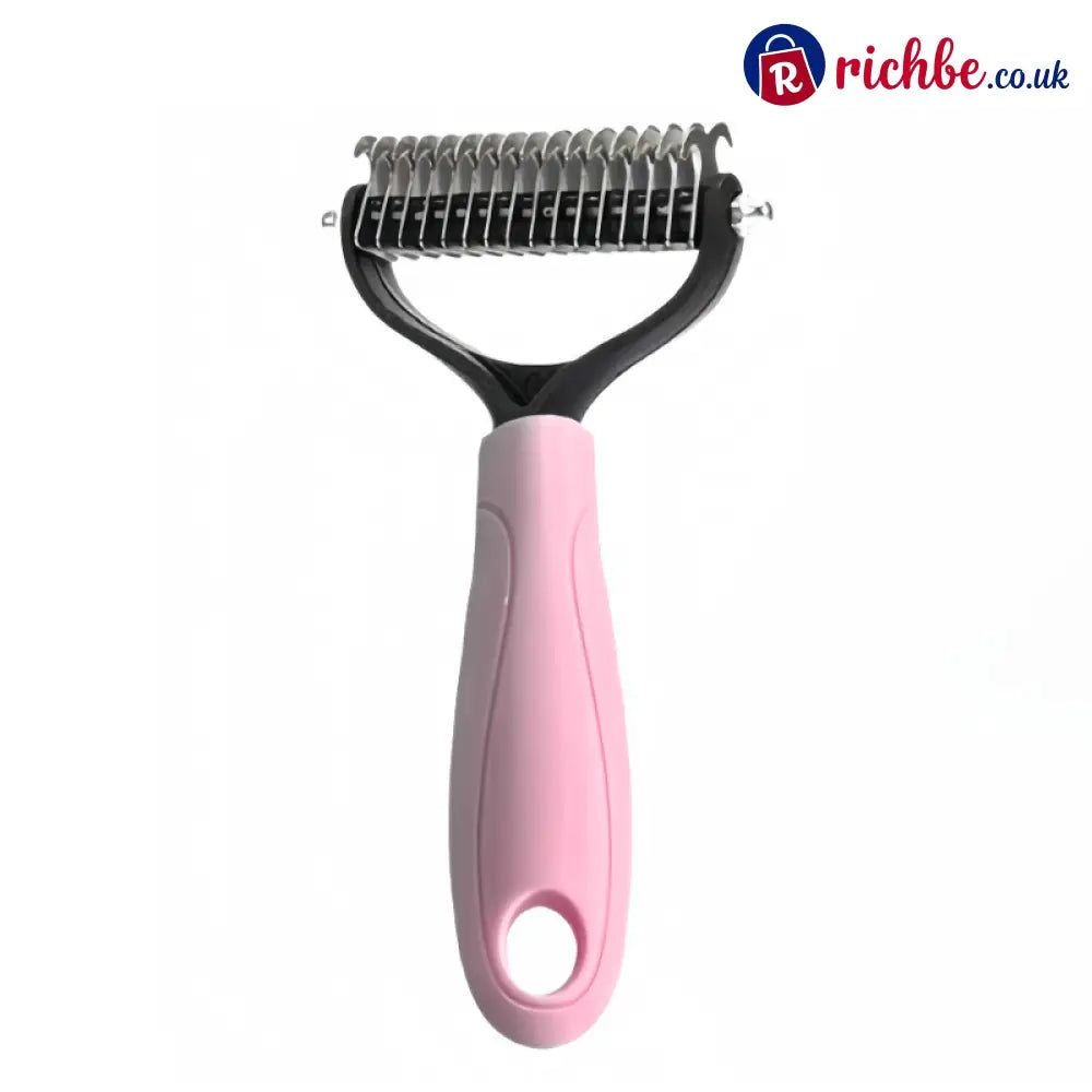 ⏰LAST DAY SALE: Only £7.99🔥Dual-Sided Pet Grooming Comb for Dogs & Cats - Pink / Large / BUY 1
