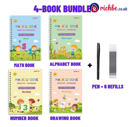 🏆LAST DAY SALE ONLY ￡9.99!🔥4-in-1 Fun Reusable Learning Books📚 - 🔥 🔥4* Book Bundle👍Save 45% 