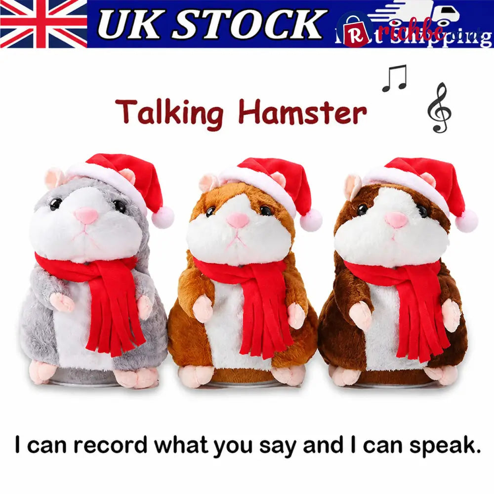 🐹 Last Day Special Price ！✨Talking Hamster Plush – repeats whatever you say auto head-shaking hilarious fun for kids &