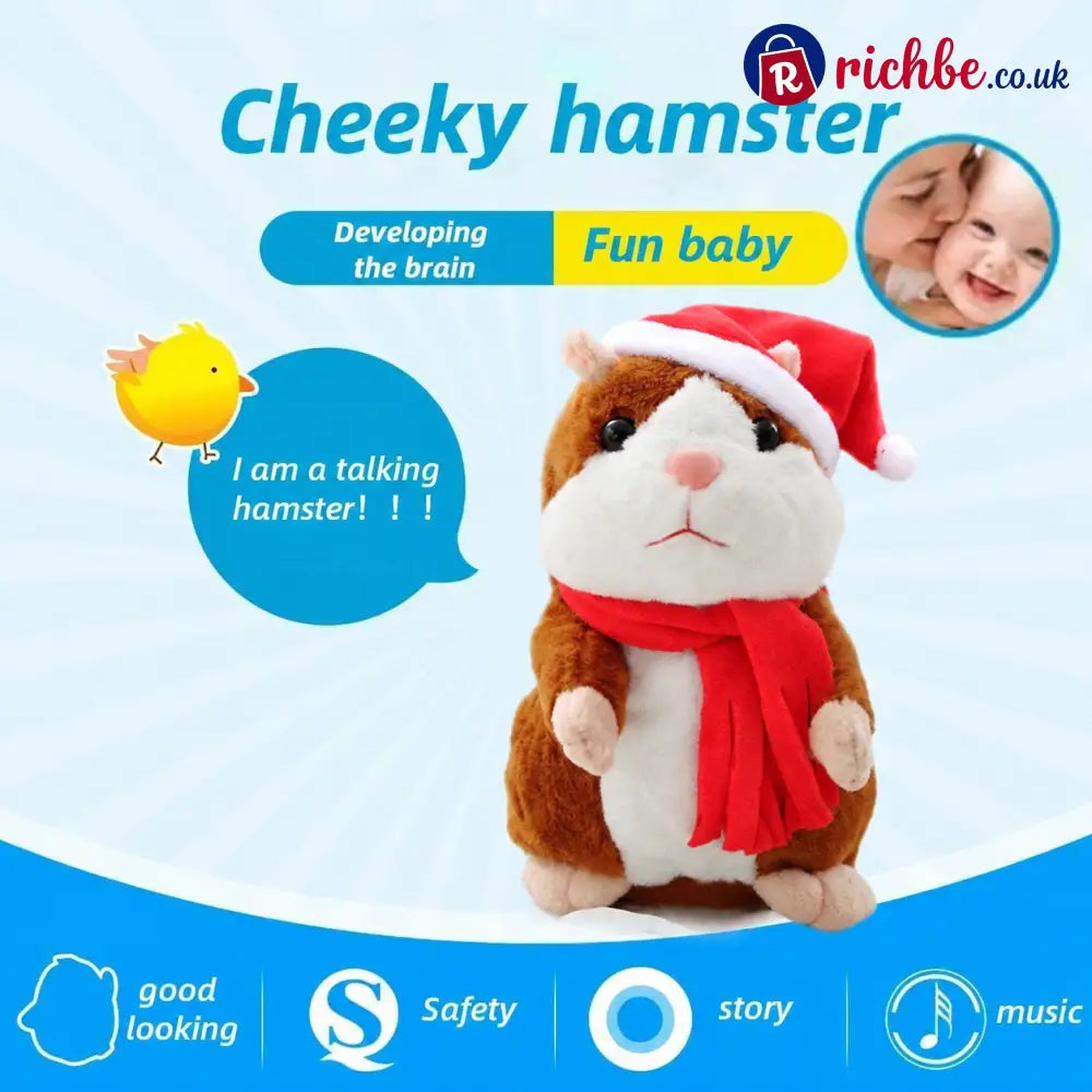 🐹 Last Day Special Price ！✨Talking Hamster Plush – repeats whatever you say auto head-shaking hilarious fun for kids &