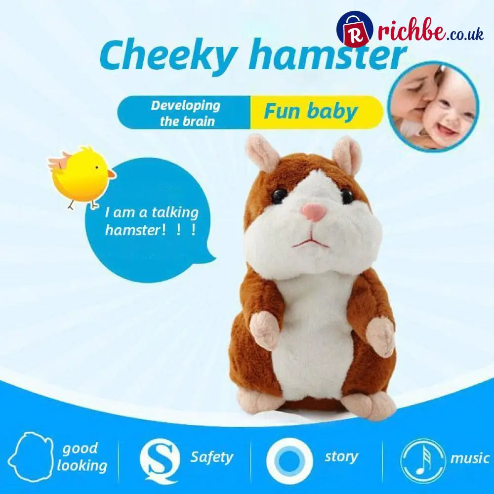 🐹 Last Day Special ✨Talking Hamster Plush – repeats whatever you say auto head-shaking hilarious fun for kids &