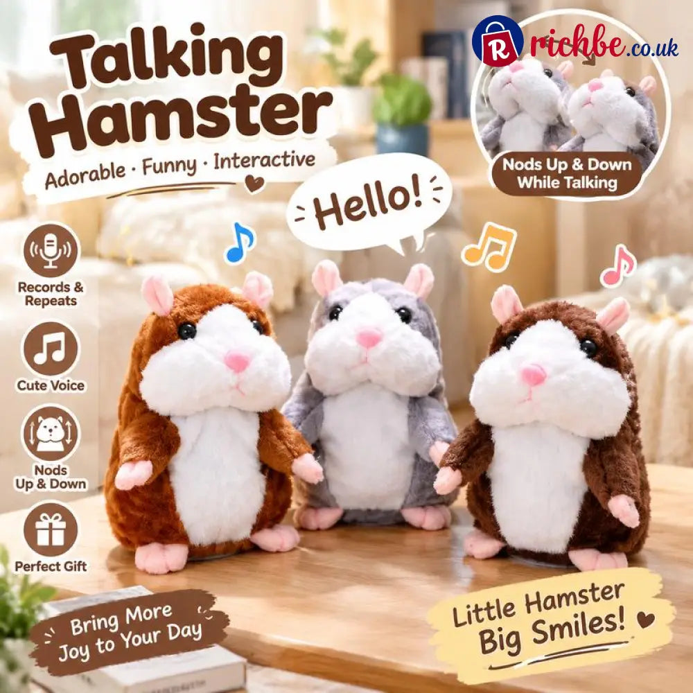 🐹 Last Day Special ✨Talking Hamster Plush – repeats whatever you say auto head-shaking hilarious fun for kids &