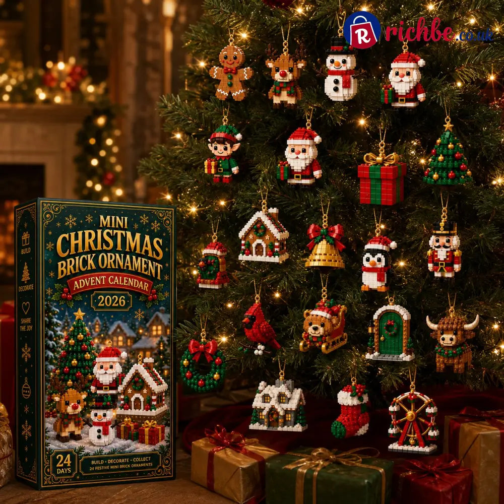 ⏳ Last Day 49% OFF – 🎄24-Day Mini Christmas Brick Ornament Advent Calendar | 24 Unique Buildable Holiday Designs with Hanging Loops for Trees, Garlands & Festive Displays 🧱