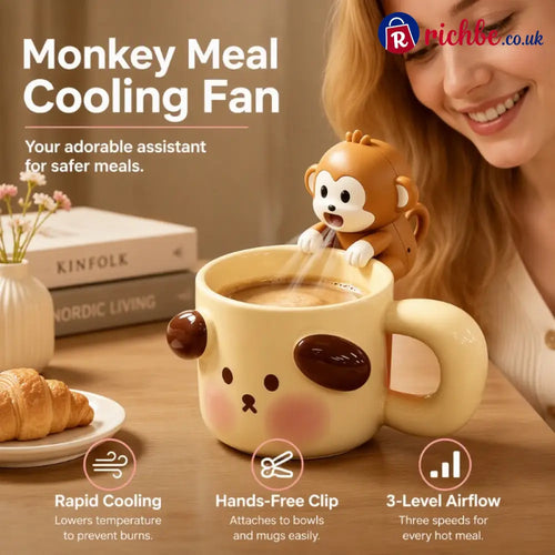 ⏳ Last day to save 49% – Portable Hang-On Food Cooling Fan - Monkey - Kitchen & Dining