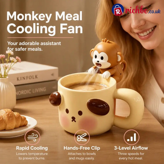 ⏳ Last day to save 49% – Portable Hang-On Food Cooling Fan - Monkey - Kitchen & Dining