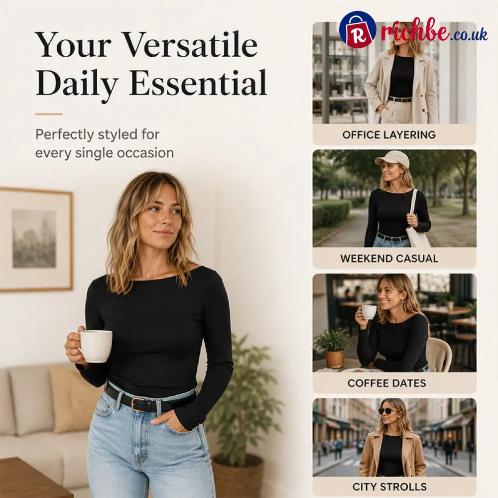 💖 Latest Design | Women’s Boat-Neck Ribbed Knit Top - Women Shirts