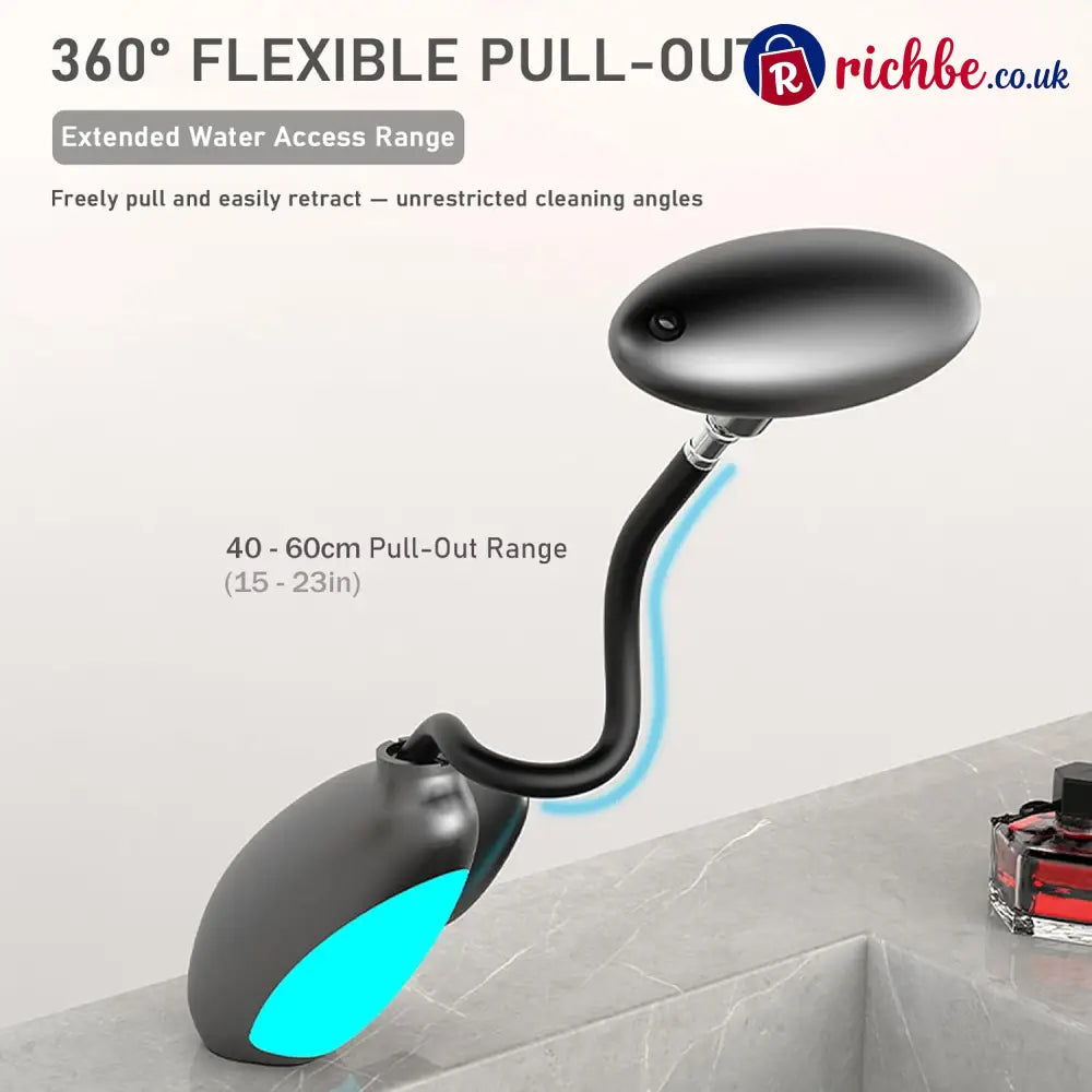 LED Bathroom Faucet with Multicolor Light 360° Swivel & Pull-Out Spout 4 Spray Modes