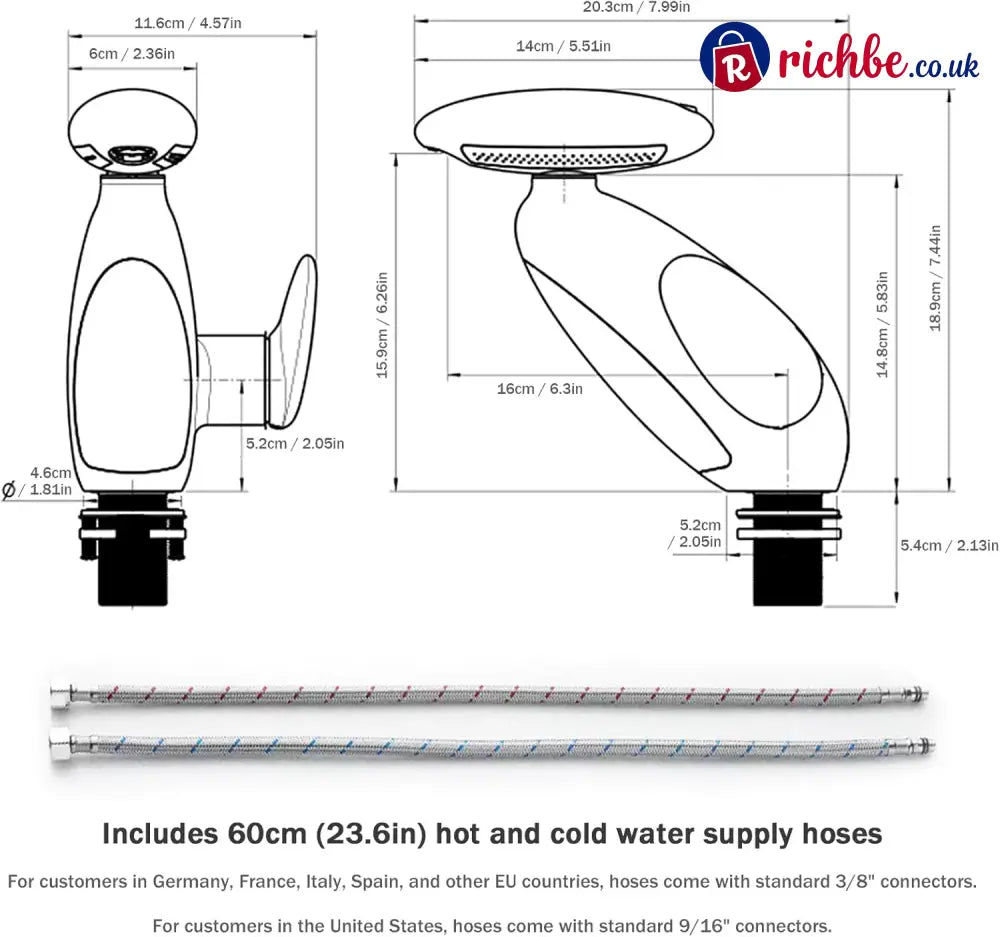 LED Bathroom Faucet with Multicolor Light 360° Swivel & Pull-Out Spout 4 Spray Modes