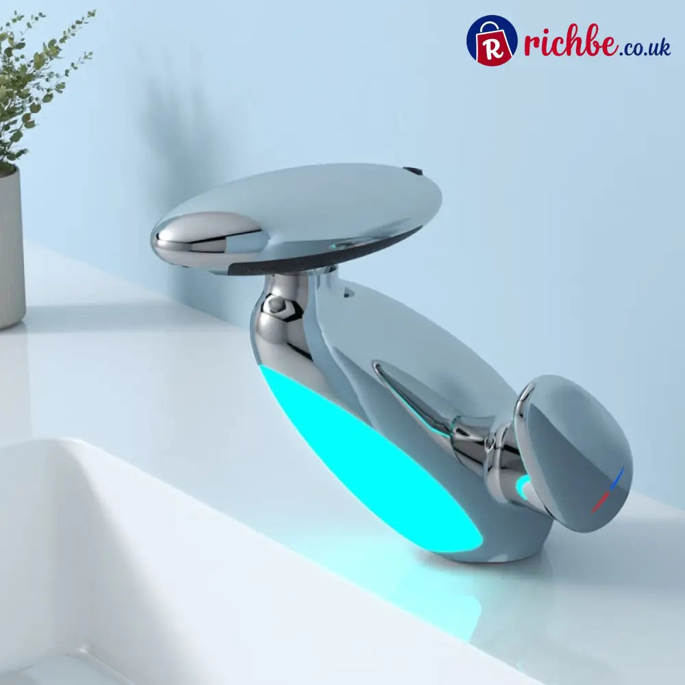 LED Bathroom Faucet with Multicolor Light 360° Swivel & Pull-Out Spout 4 Spray Modes