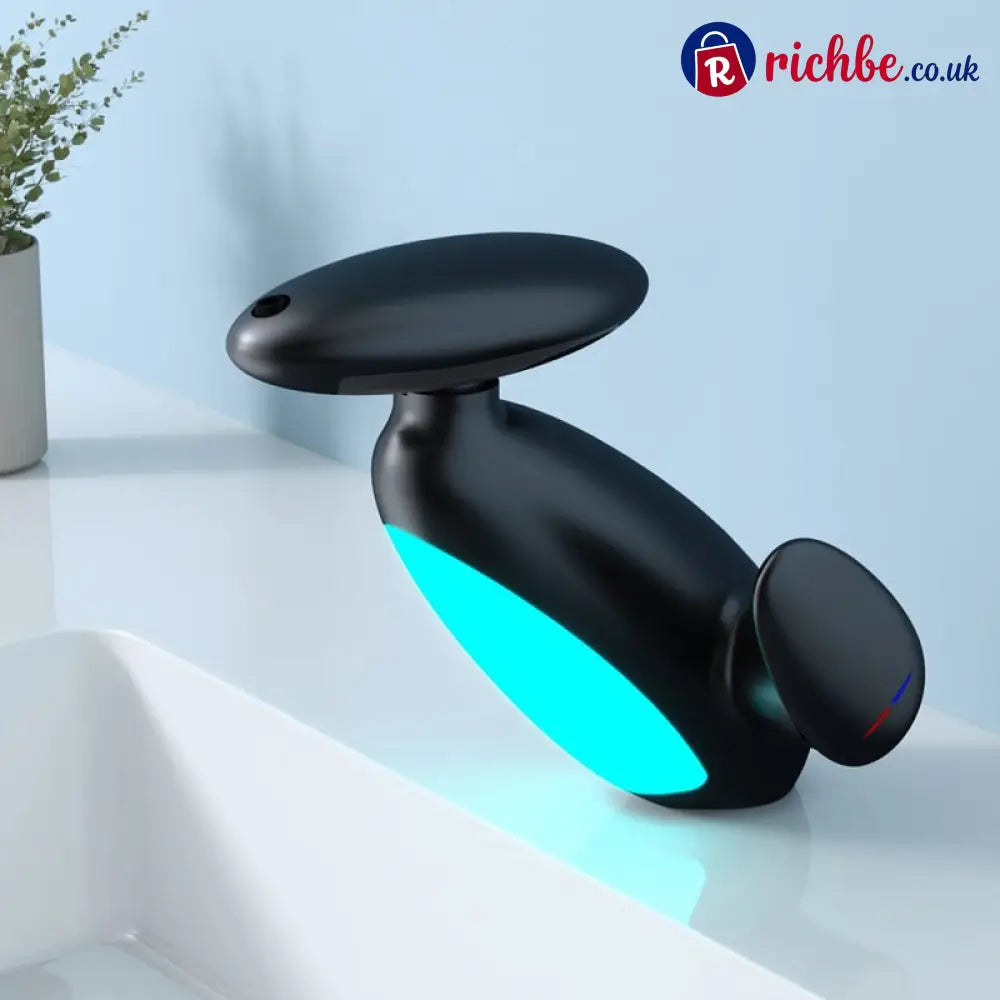 LED Bathroom Faucet with Multicolor Light 360° Swivel & Pull-Out Spout 4 Spray Modes - Black
